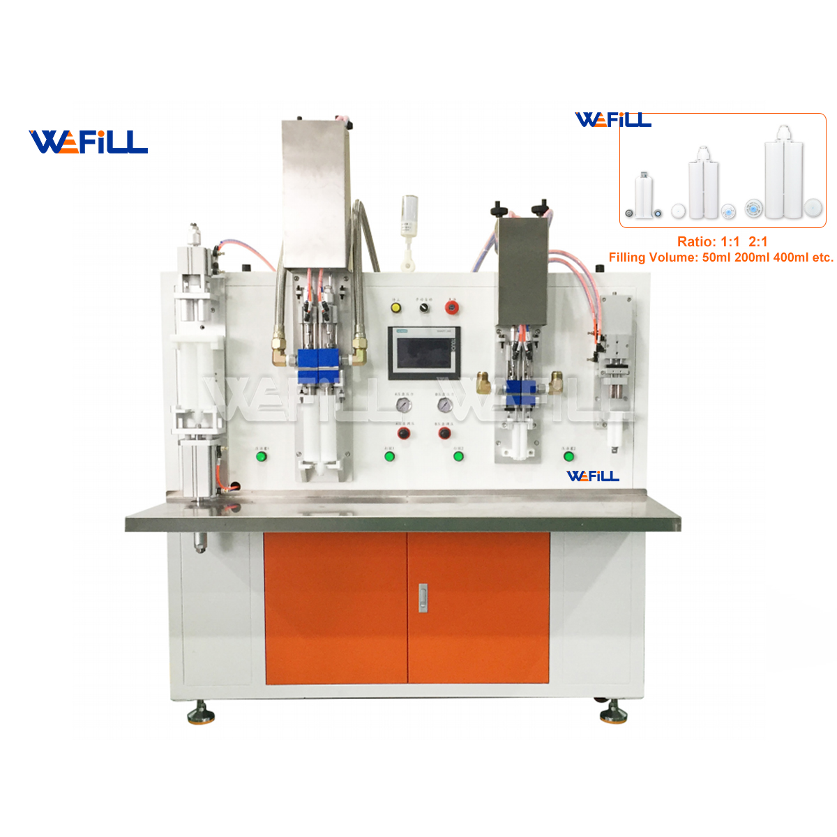 Semi-Automatic 1:1 2:1 10:1 Two Component AB Adhesive Filling, Capping & Dispensing Machine for 50ml 400ml High Viscosity 2K Cartridge