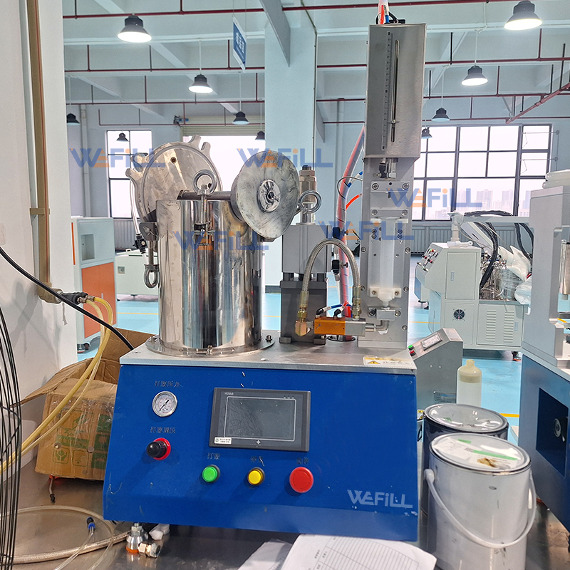 Double-acting anti-drip dispensing head of desktop 1:1 AB adhesive filling machine