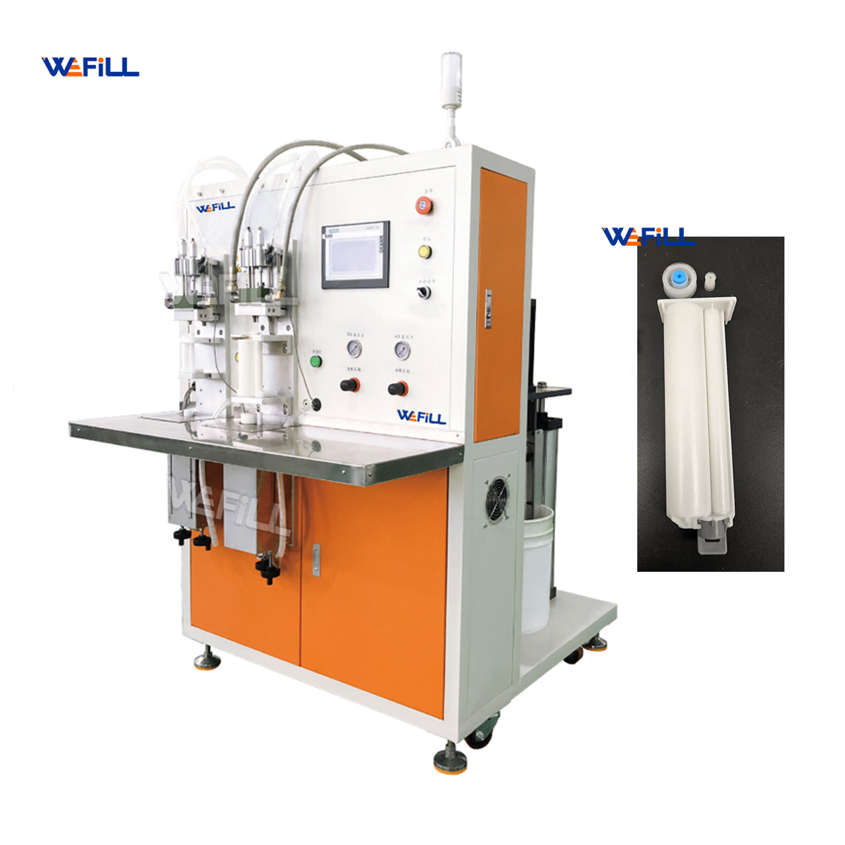 Semi-Auto Adhesive 10:1 2K Cartridge Front Outlet/Top Outlet Filling & Capping Machine | High Viscosity Liquids Adhesive