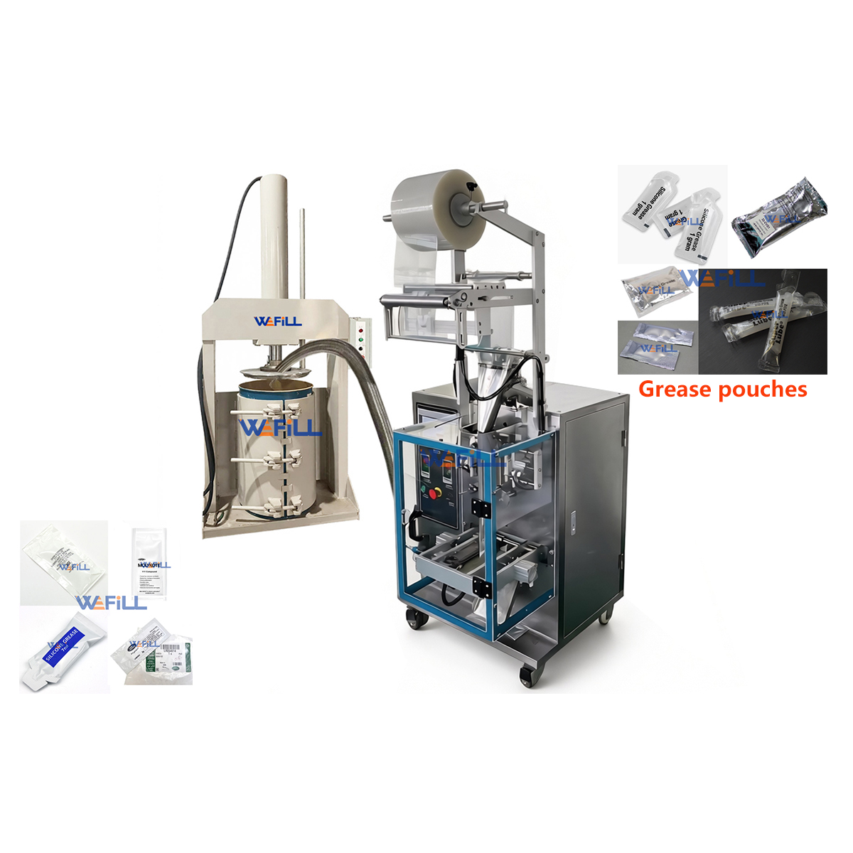 Semi Automatic Grease Pouch bag Filling Machine with Press Machine 01